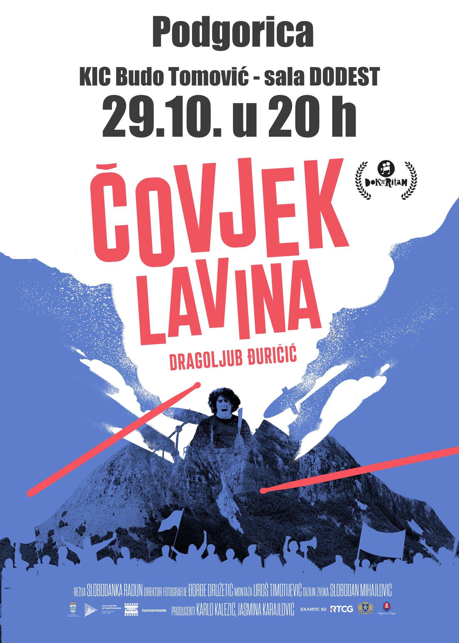 PROJEKCIJA DOKUMENTARNOG FILMA ,,ČOVJEK LAVINA” 29.10. U 20 h