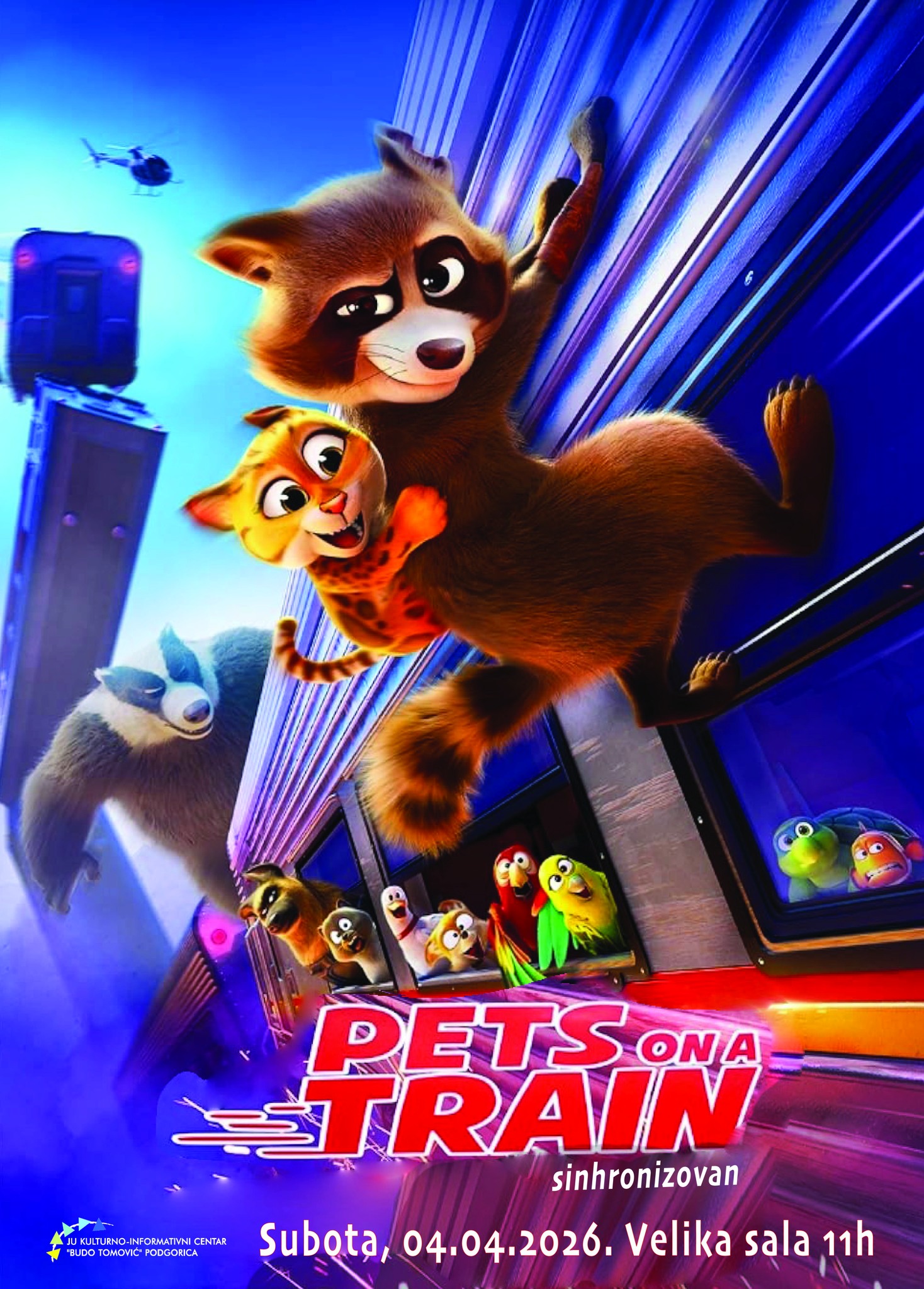 Projekcija animiranog filma ,,Pets on a train'' 4. aprila