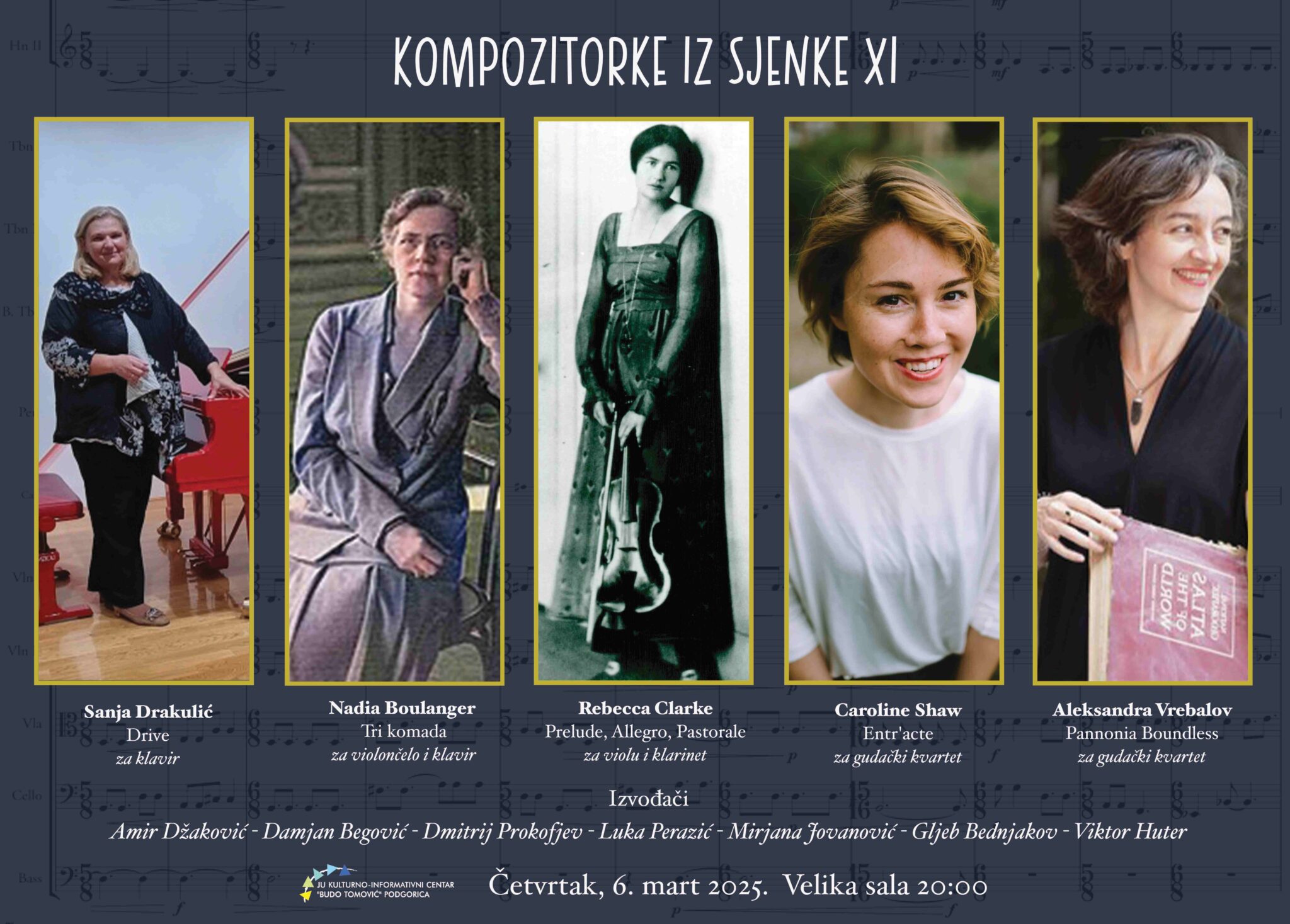 XI Koncertni ciklus ,,Kompozitorke iz sjenke”, 6. marta u KIC-u