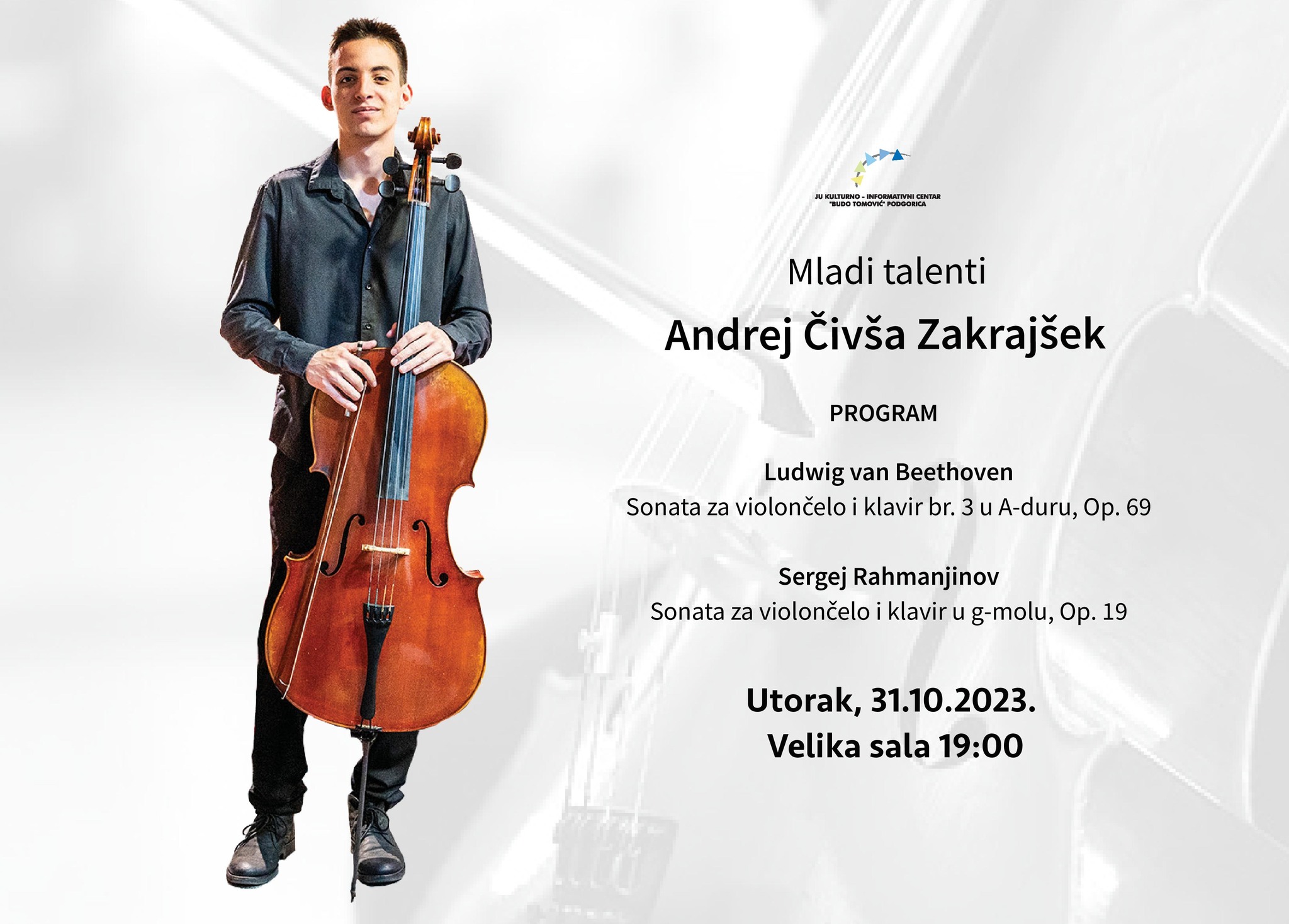 SOLISTIČKI KONCERT VIOLONČELISTE ANDREJA ČIVŠE ZAKRAJŠEKA