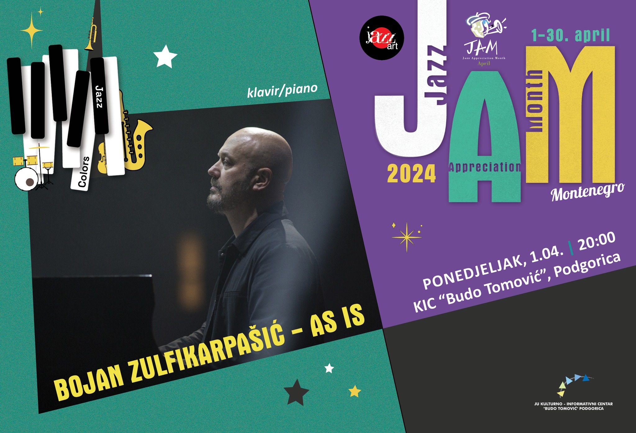 JAM 2024 – KONCERT DŽEZ PIJANISTE BOJANA ZULFIKARPAŠIĆA 1. APRILA U KIC-u