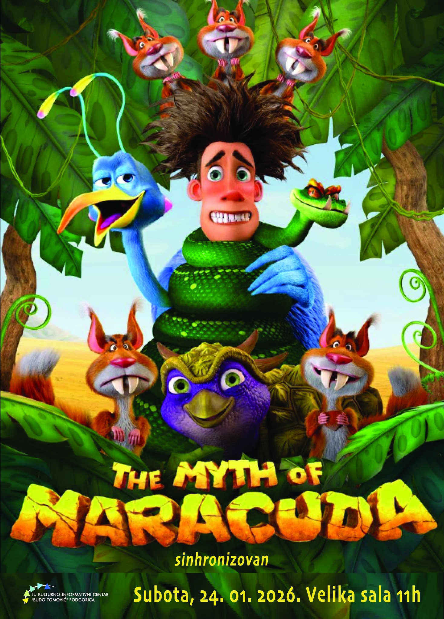 Animirani sinhornizovani film ,,Mit o Marakudi - kameno doba'' 24. januara