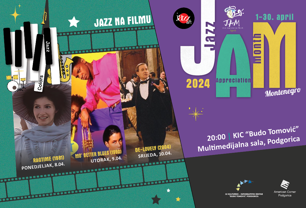 JAM 2024 – CIKLUS ,,DŽEZ NA FILMU” OD 8. DO 10. U KIC-U