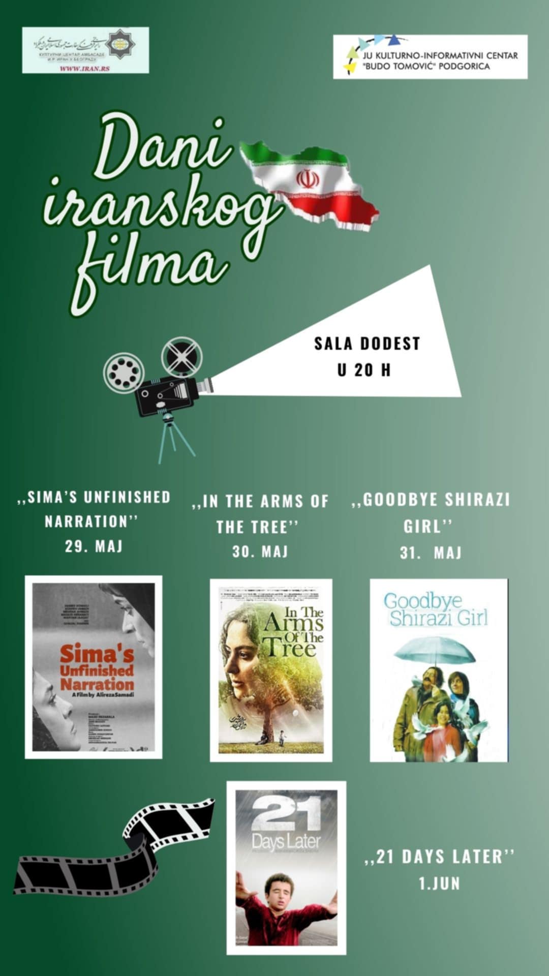 DANI IRANSKOG FILMA 29. maj – 01. jun