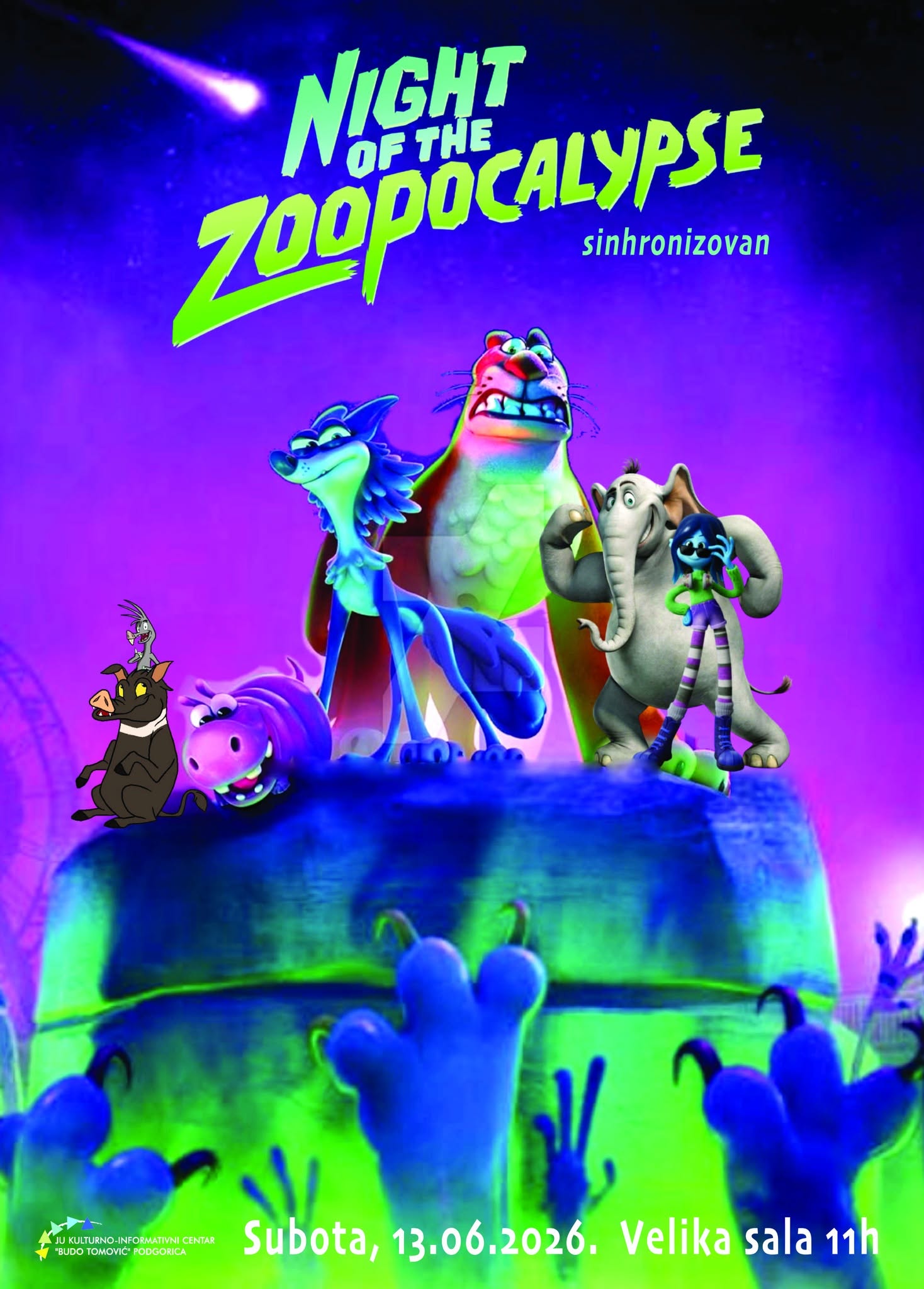 Projekcija filma ,,Zombi noć u zoo vrtu/Night of the Zoopocalypse'' 13. juna