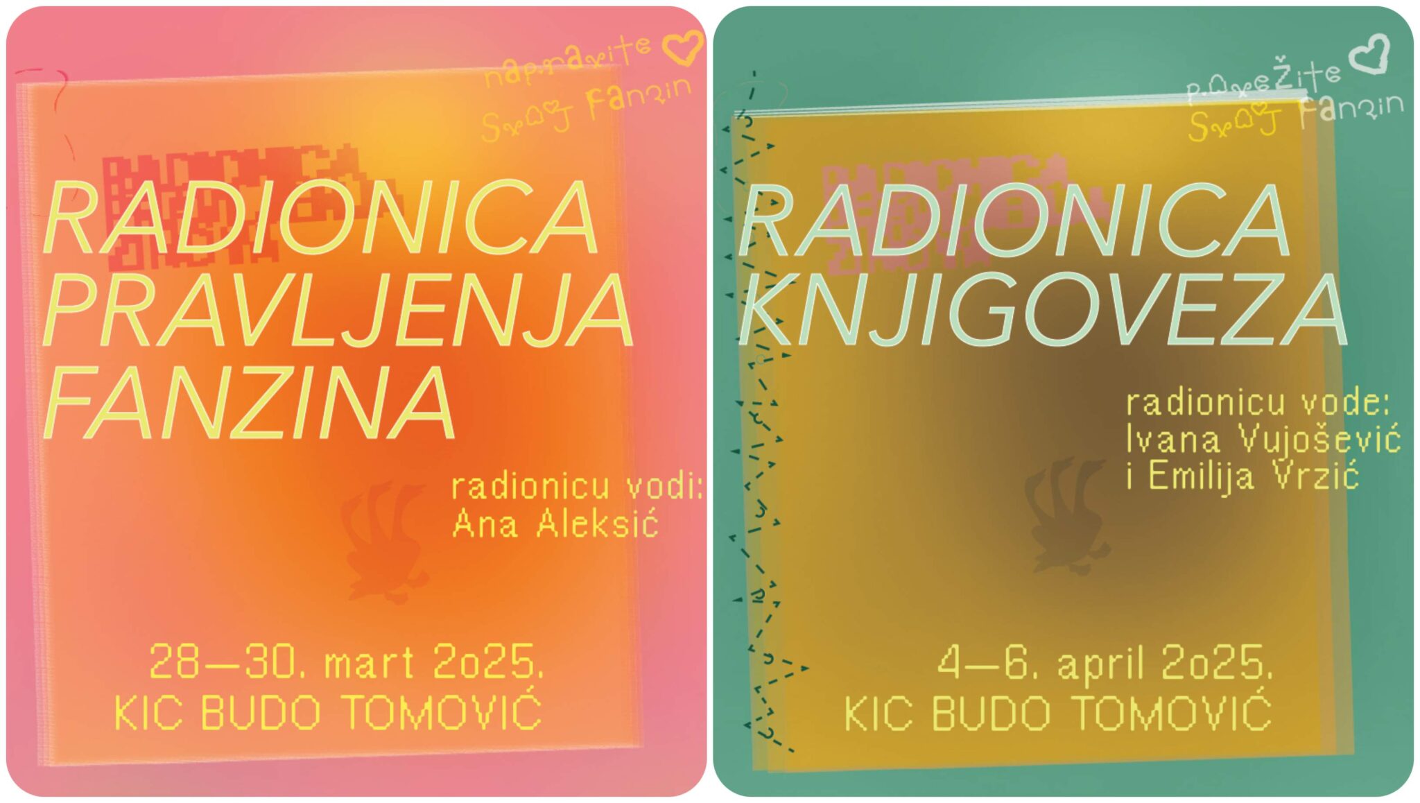 RADIONICA PRAVLJENJA FANZINA I RADIONICA KNJIGOVEZA