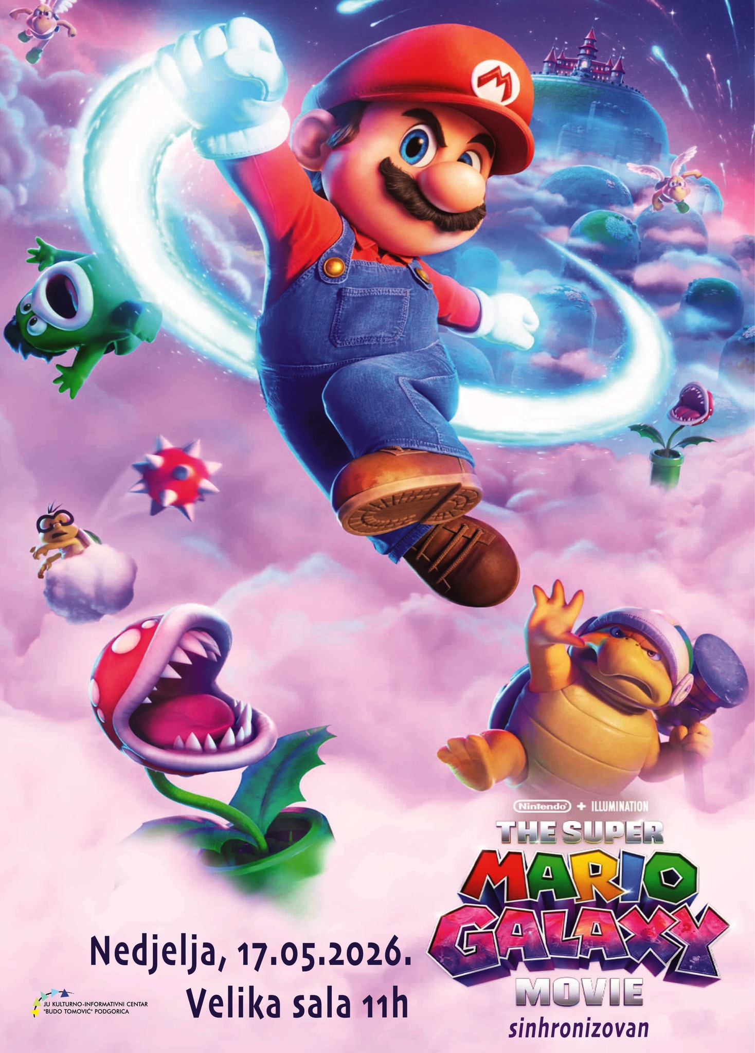 Projekcija filma ,,Super Mario galaktički film'' 17. maja u KIC-u