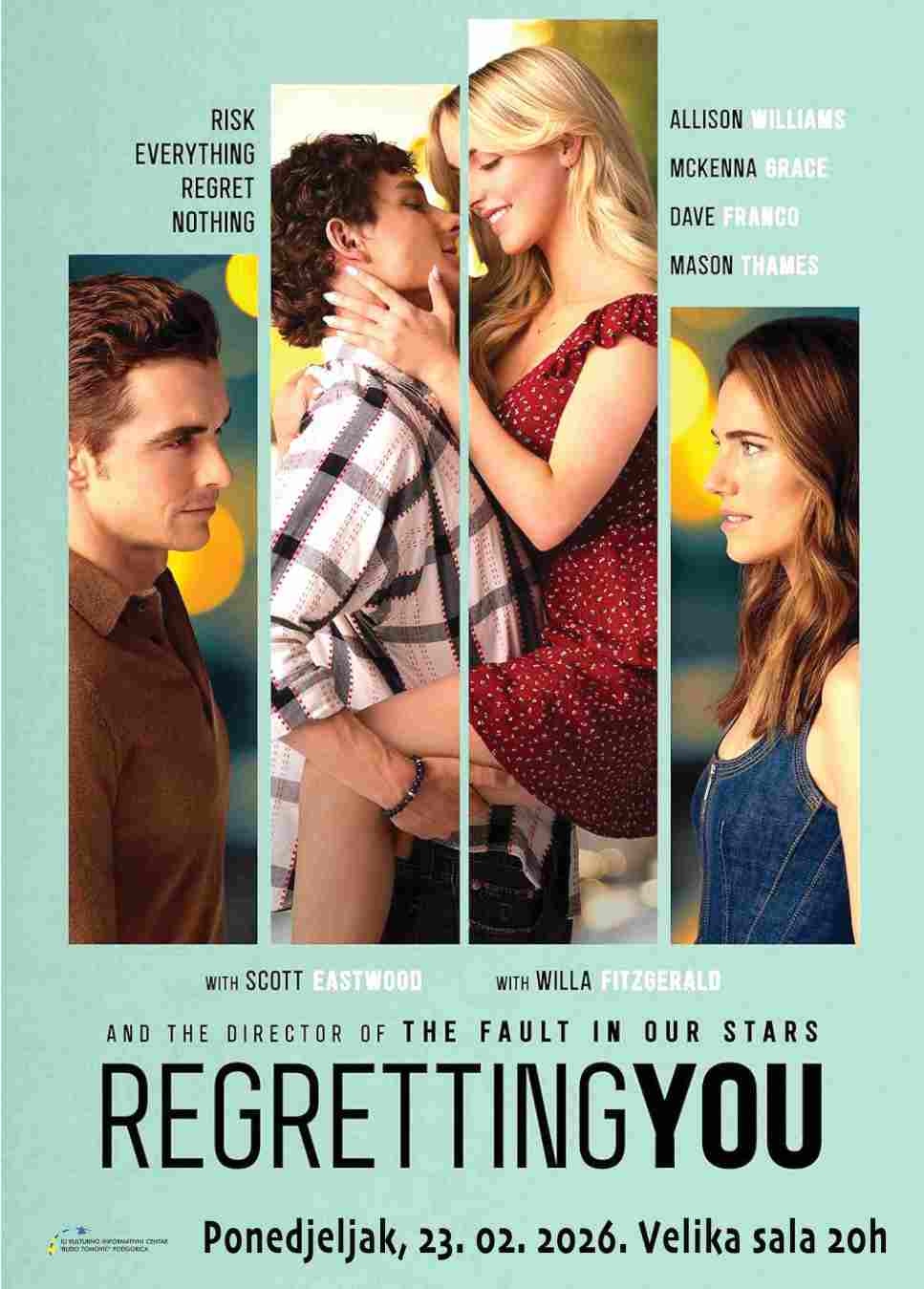 Projekcija filma ,,Regretting you'' (2025) 23. februara u KIC-u