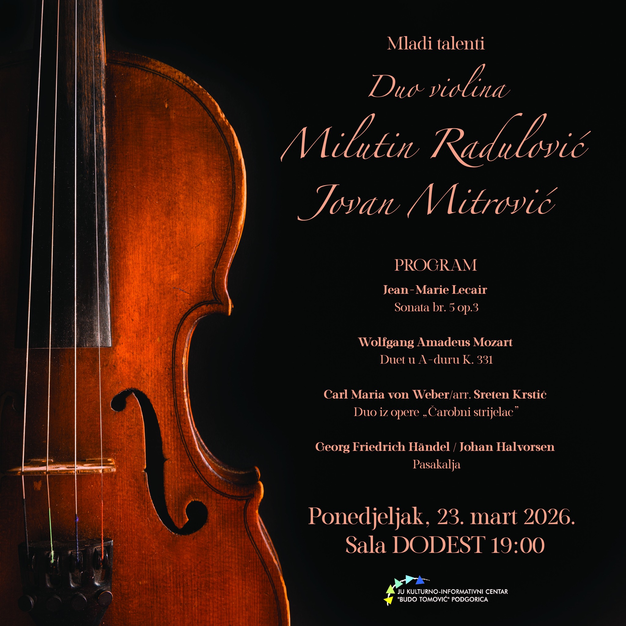 Mladi talenti / Duo violina - Milutin Radulović i Jovan Mitrović