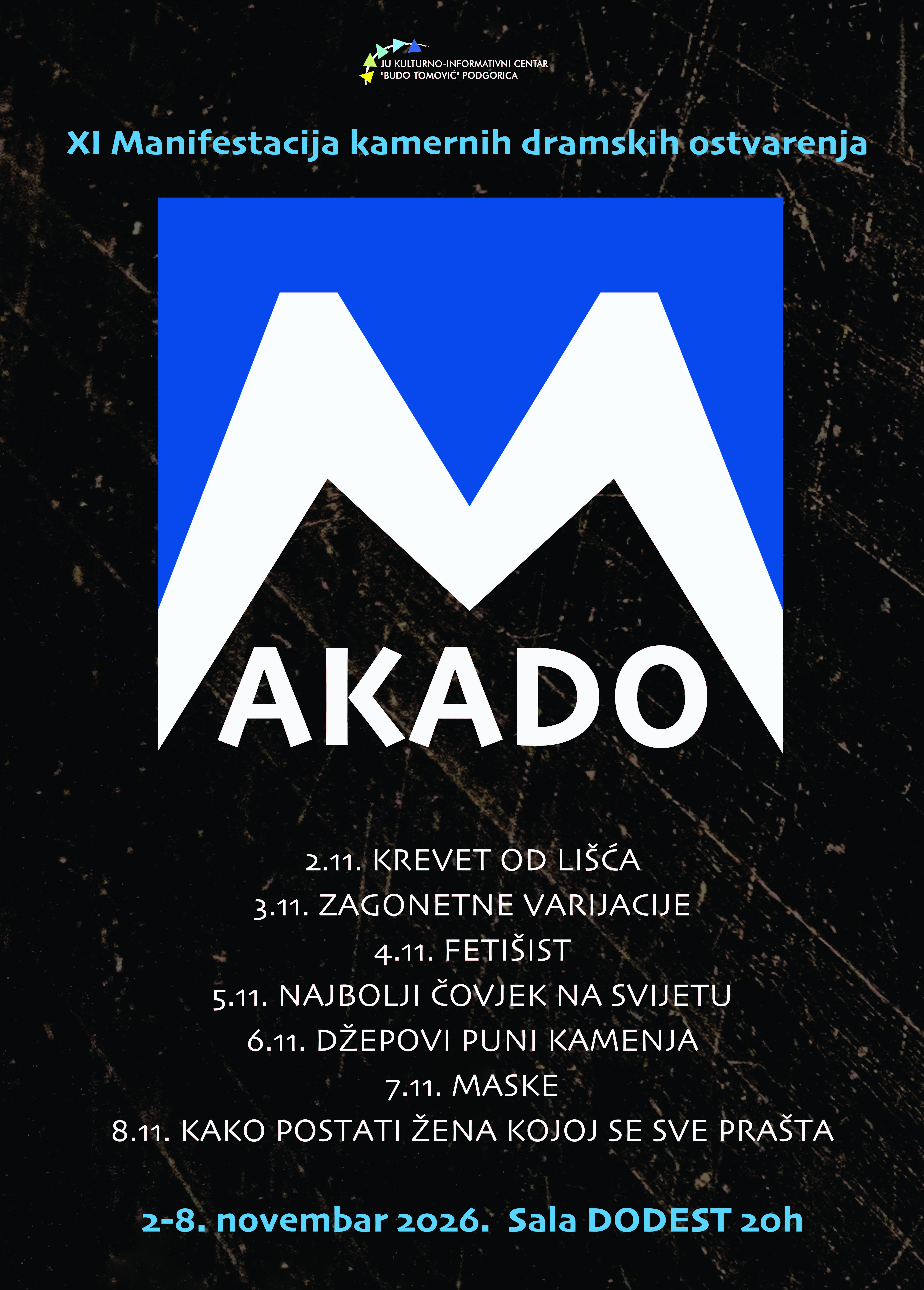 Manifestacija kamernih dramskih ostvarenja XI MAKADO / 2-8. 11.