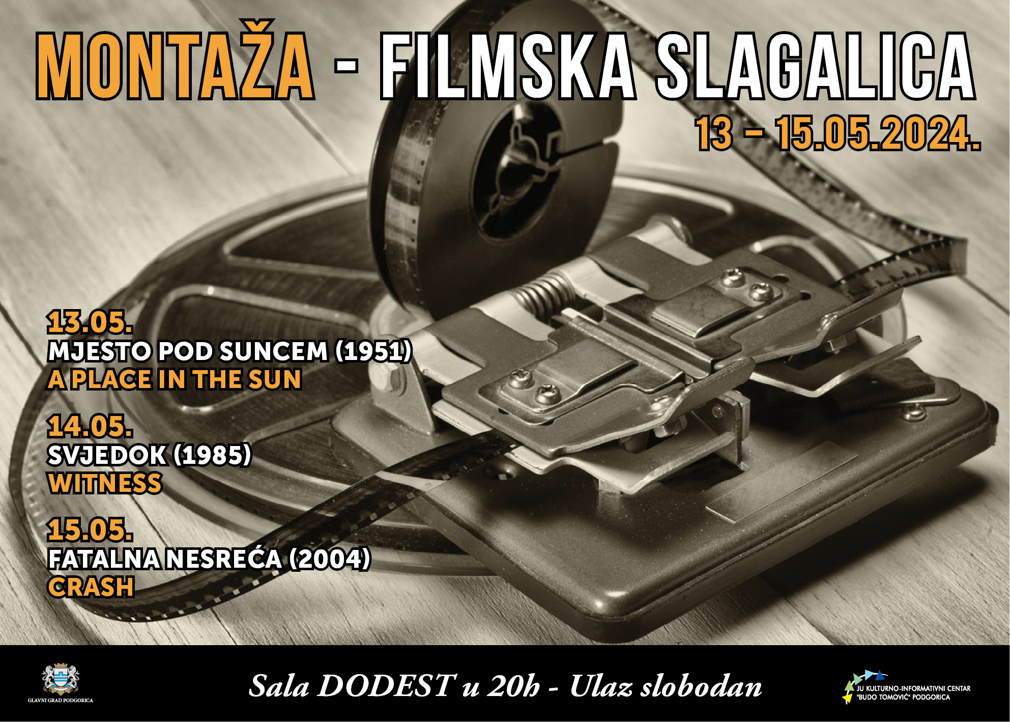 REVIJA ,,MONTAŽA – FILMSKA SLAGALICA” OD 13. DO 15. MAJA