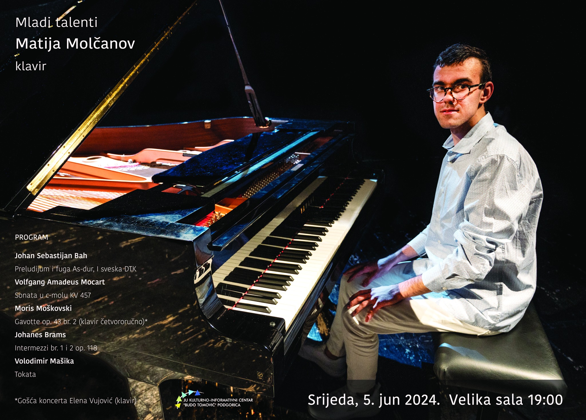 SOLISTIČKI KONCERT PIJANISTE MATIJE MOLČANOVA 5. JUNA