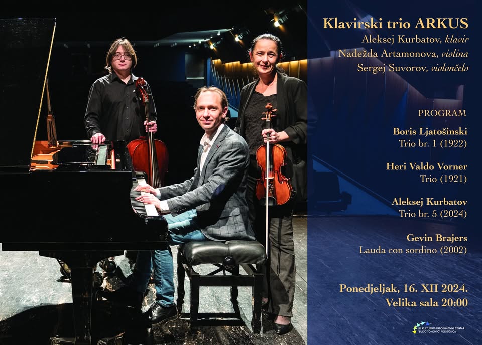 Koncert klavirskog trija ARKUS 16. decembra